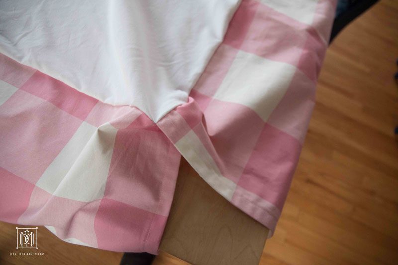 pink crib bed skirt pattern | DIY crib skirt by Home Decor blogger DIY Decor Mom