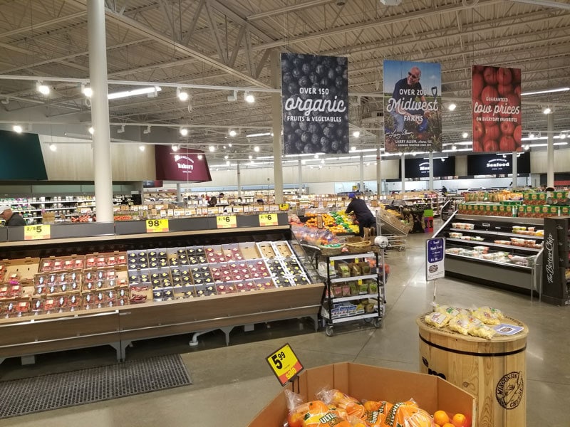 produce aisle at meijer