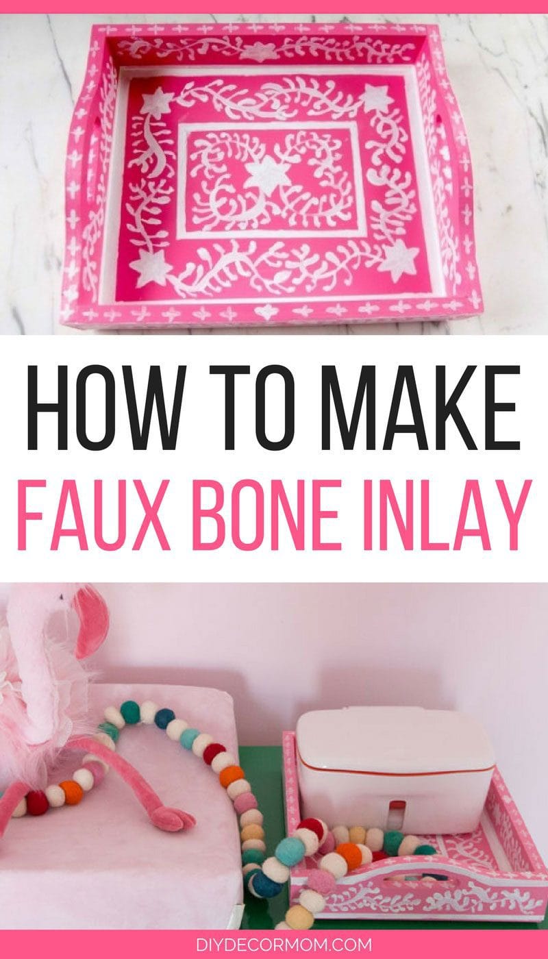 DIY Faux Bone Inlay Tray | how to make your own faux bone inlay tray | see all the home decor DIYs by popular blogger DIY Decor Mom