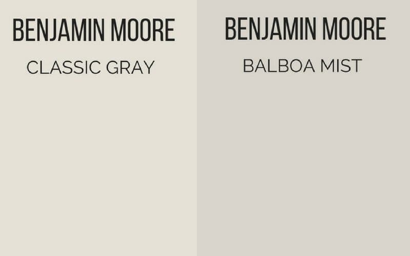 benjamin moore classic gray vs balboa mist