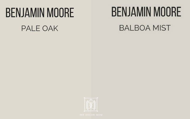 Pale Oak vs Balboa Mist see Benjamin Moore Pale Oak and Balboa Mist reviews here