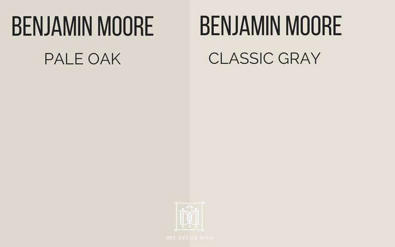 benjamin moore pale oak vs benjamin moore classic gray paint colors