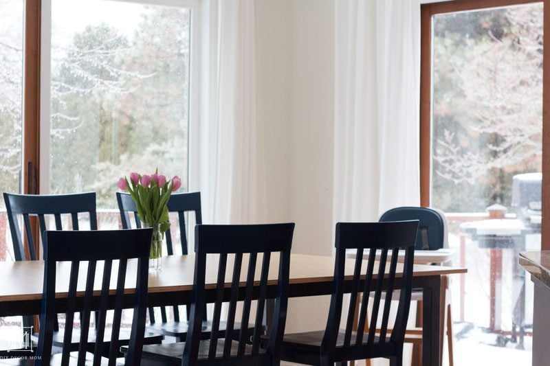 stylish modern high chair that's easy to clean in breakfast area