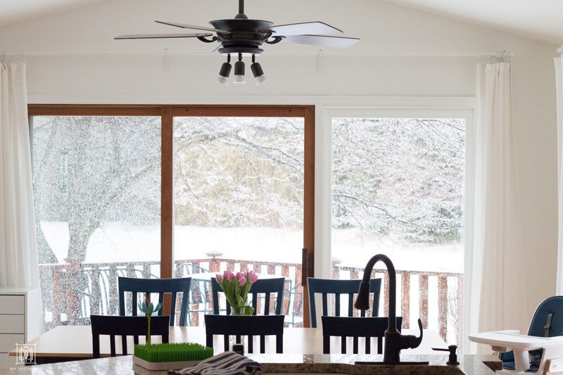 dining room chairs and high chair in breakfast area