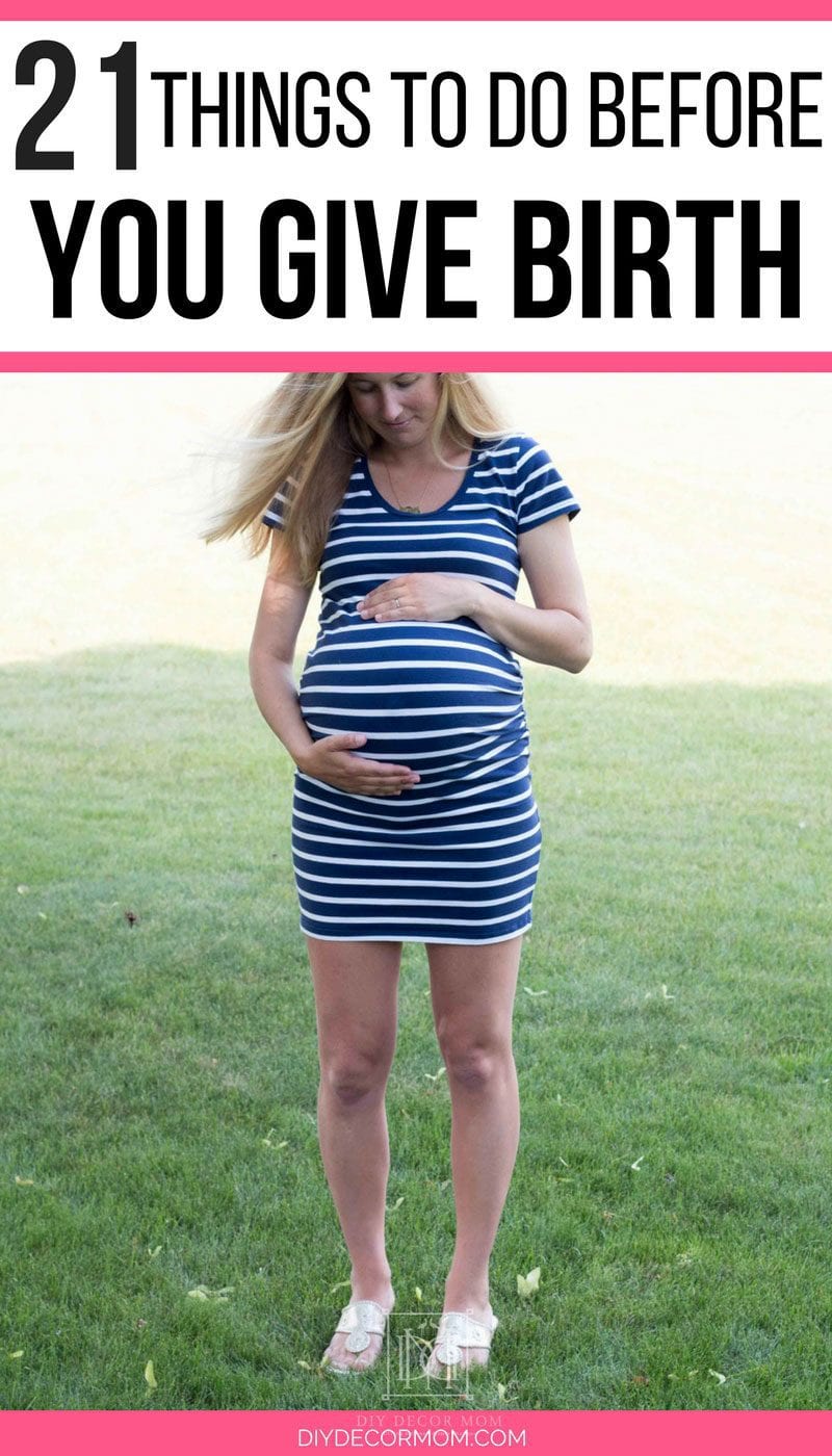 pregnant woman mom of three sharing 21 things to do before you give birth