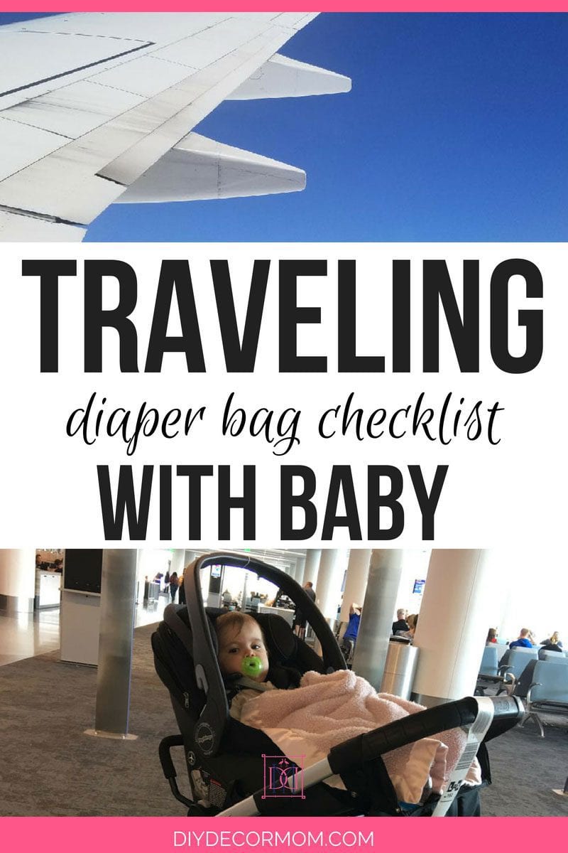 traveling with baby tips picture of airplane wing and baby in stroller collage