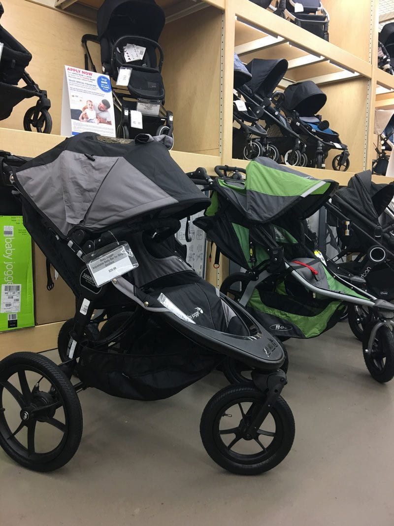 side by side comparison of running strollers