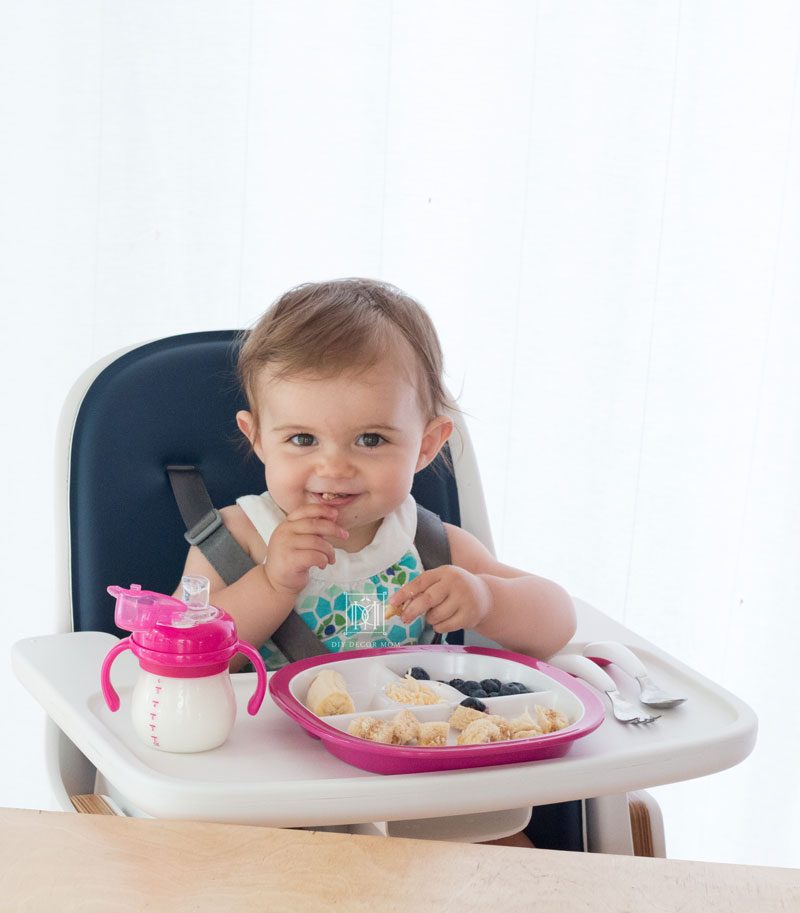 baby baby led weaning with real food in high chair