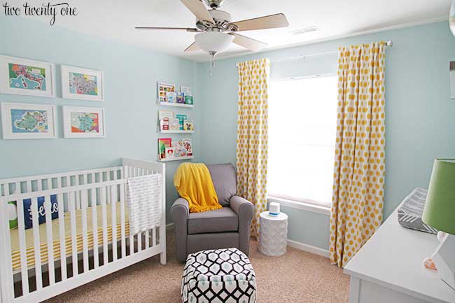 colorful bright nursery by Two Twenty One-- great boys nursery ideas and themes