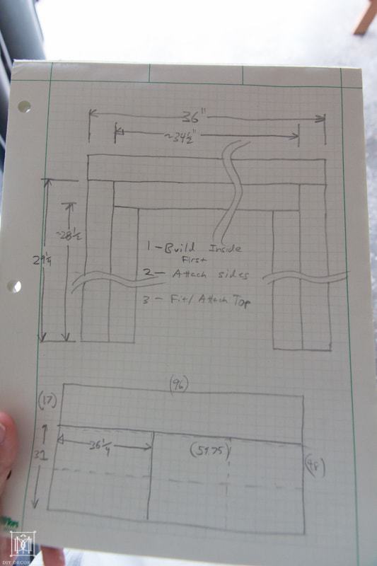 plans for a diy console table on paper