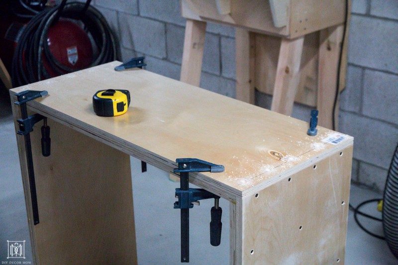 use clamps to make a console table