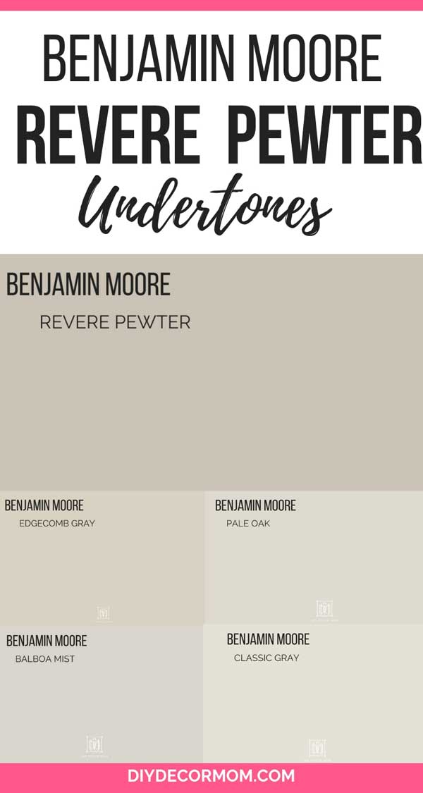 benjamin moore revere pewter undertones compared