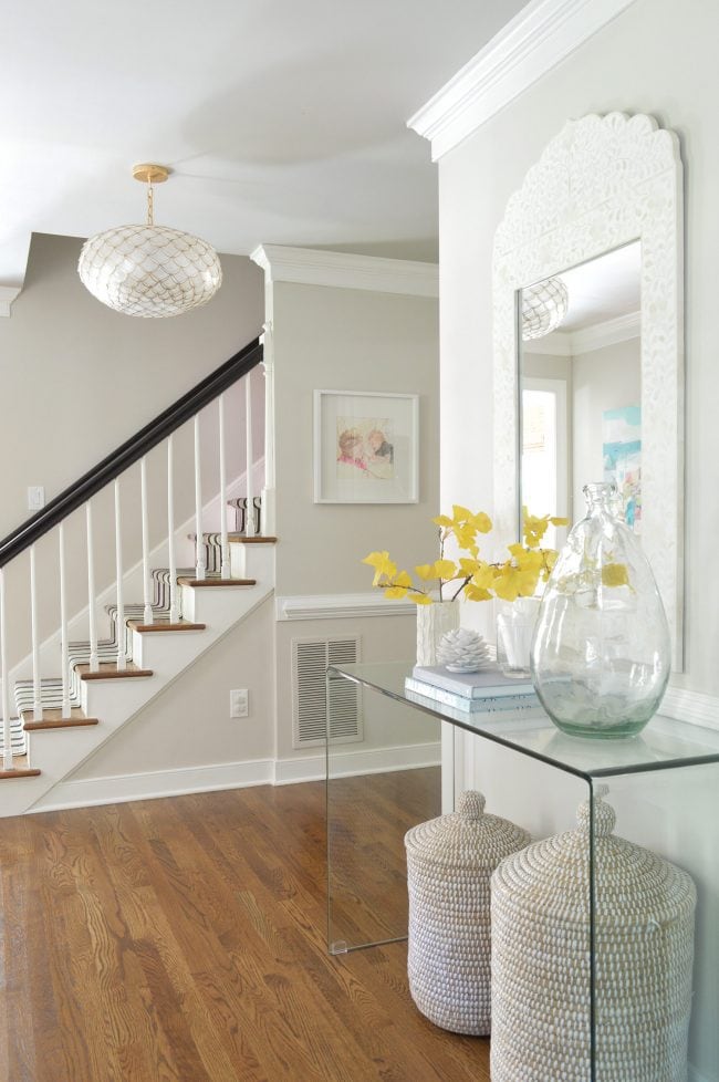 Revere Pewter ceiling Edgecomb Gray walls by Young House Love