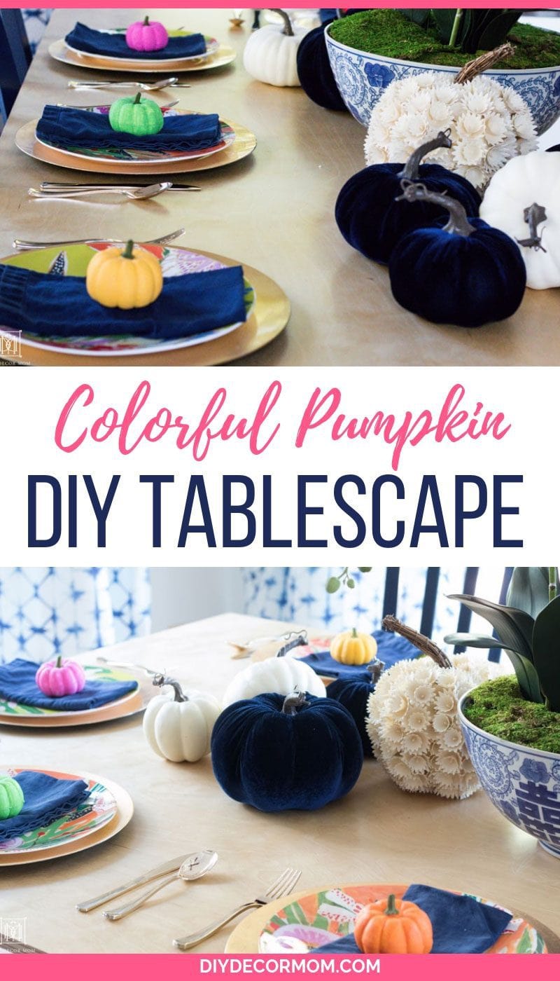 colorful pumpkin painting decorating ideas different tablescape ideas for fall decor