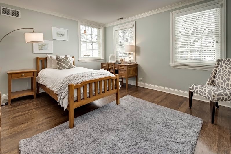 gray owl by benjamin moore bedroom by Home by Keki