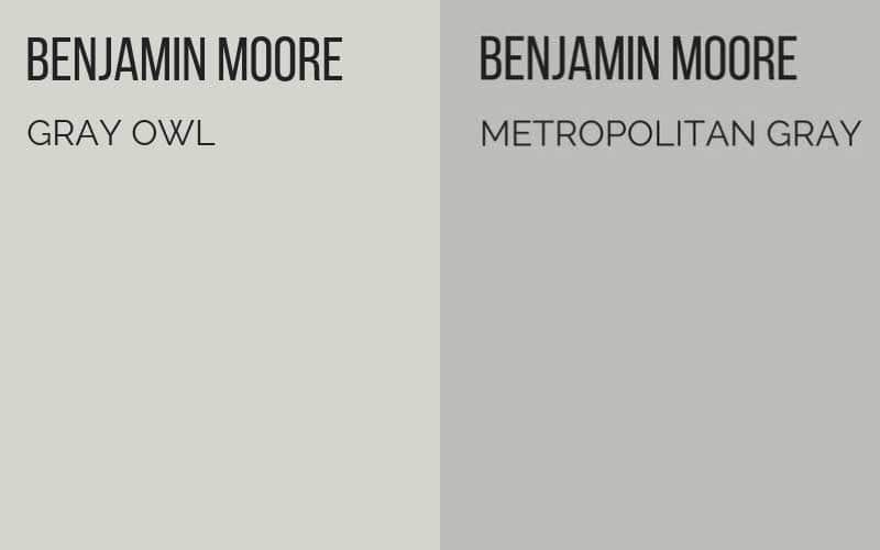 Benjamin Moore Gray Owl vs. Benjamin Moore Metropolitan Gray