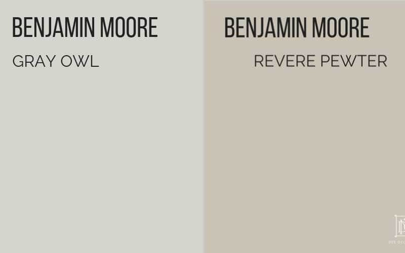 Benjamin Moore Gray Owl vs Revere Pewter- best greige paint colors for your home