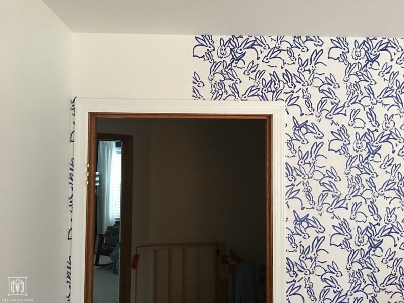 how to hang wallpaper around a doorway