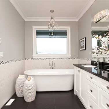 large tub in master bathroom painted revere pewter