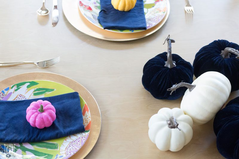 multicolored painted pumpkins colorful pumpkin DIY tablescape