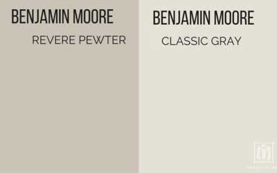 benjamin moore revere pewter vs. classic gray