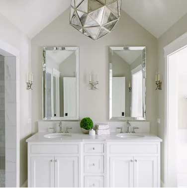 white and gray bathroom revere pewter benjamin moore