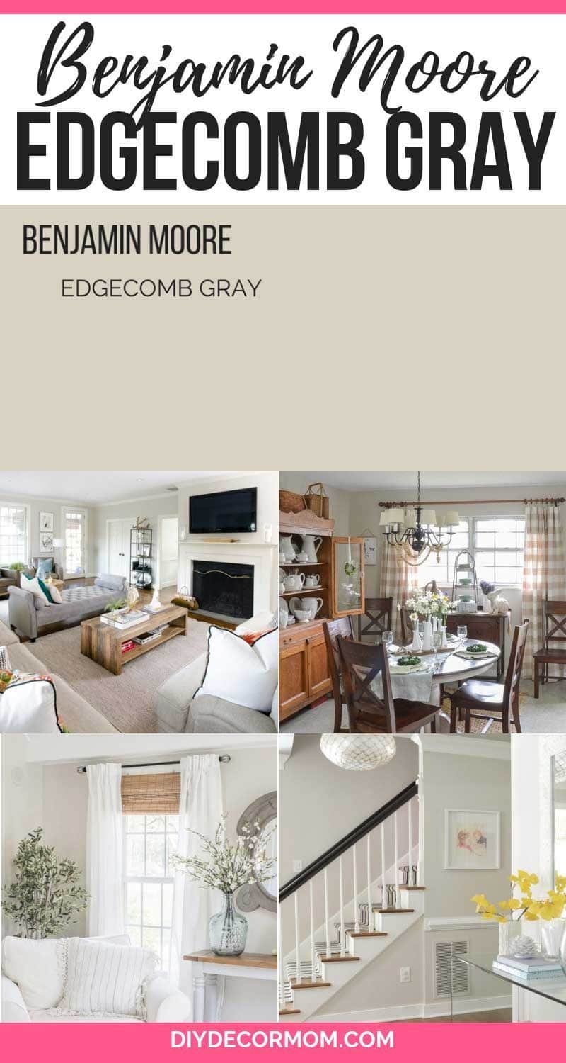 Benjamin Moore Edgecomb Gray living room, bedroom paint chips color scheme