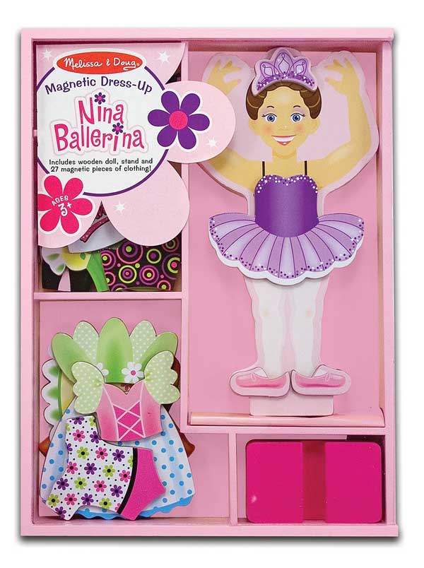 ballerina magnetic dress up wooden doll is a unique toy idea for 3 year old girls 