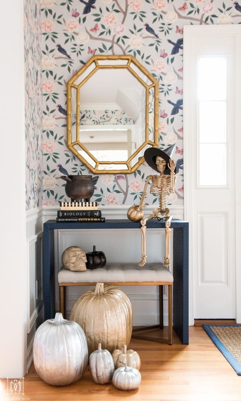 gold bamboo mirror with spraypainted halloween ideas with gold