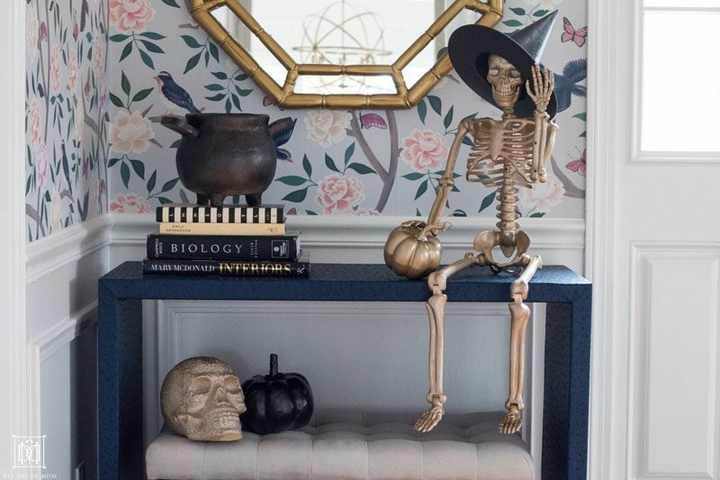 metallic spray painted halloween decor ideas