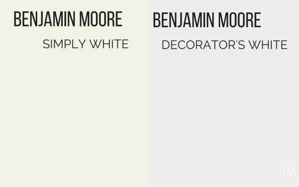 benjamin moore simply white vs decorators white