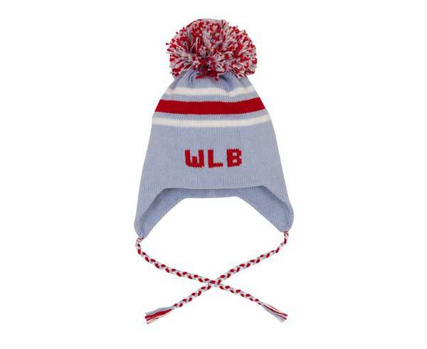 personalized kids winter hat with pom pom