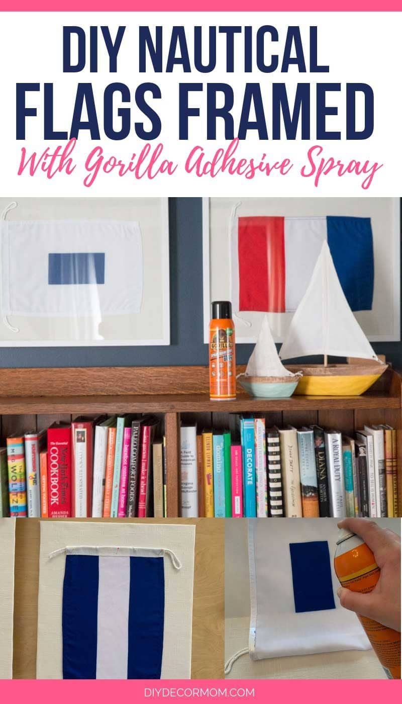 DIY nautical flags framed with Gorilla Glue