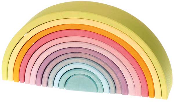 beautiful wooden rainbow puzzle from grimms- perfect gift for kids who have everything