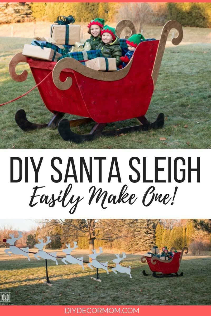 diy santa sleigh with reindeer exterior holiday decorations for outdoor decor