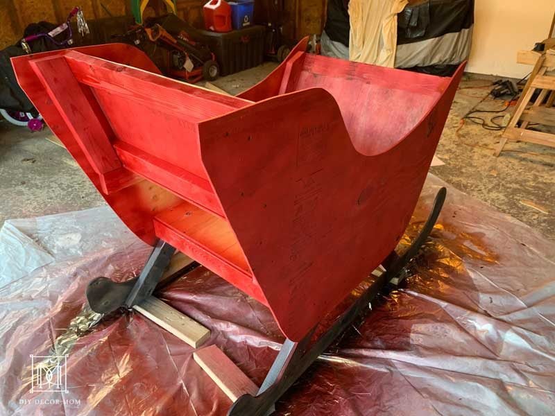 in progress diy santa sleigh