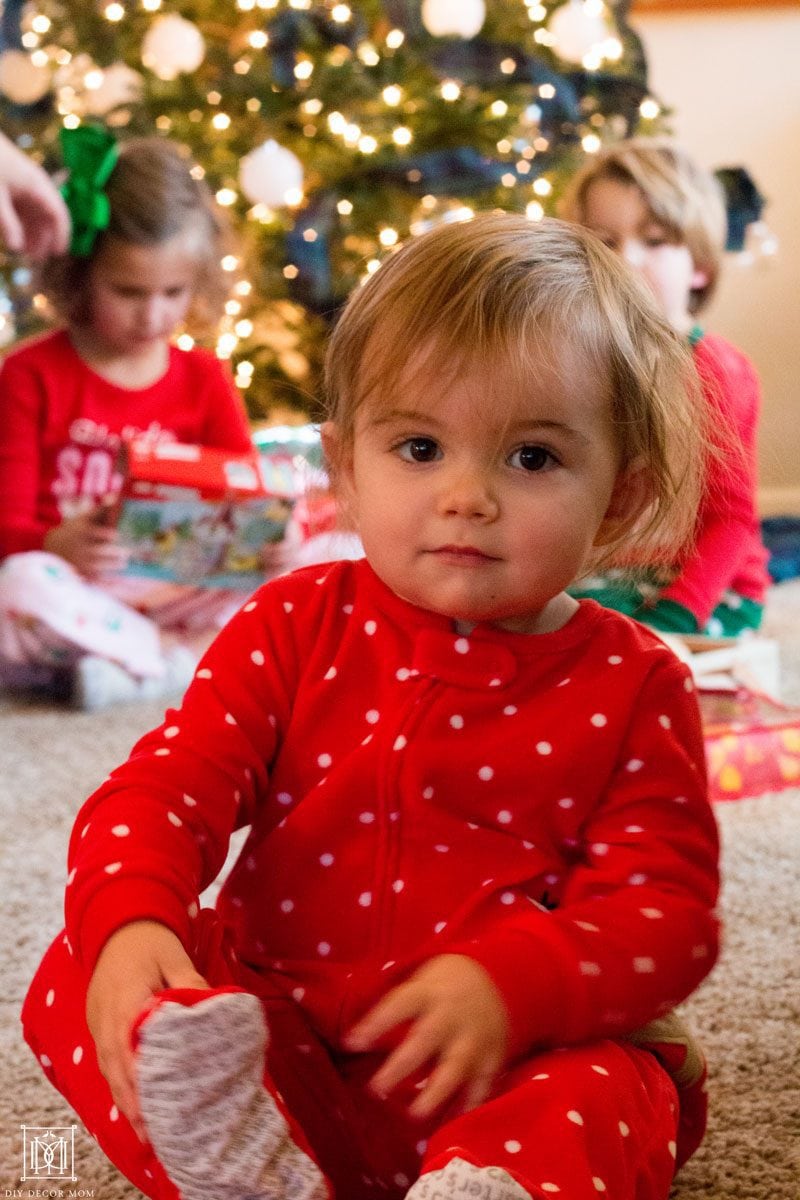 baby in cute holiday pajamas from meijer