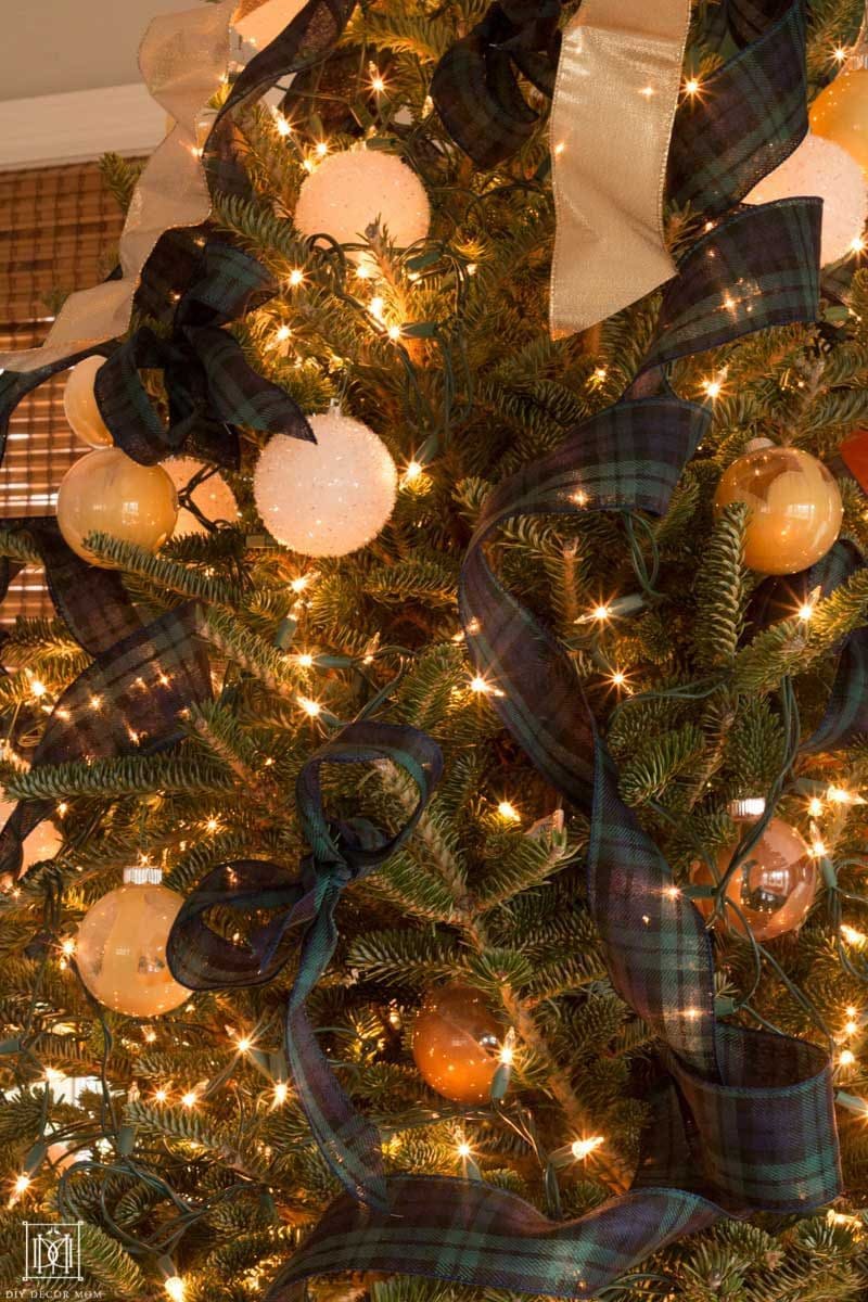 plaid christmas tree ribbon