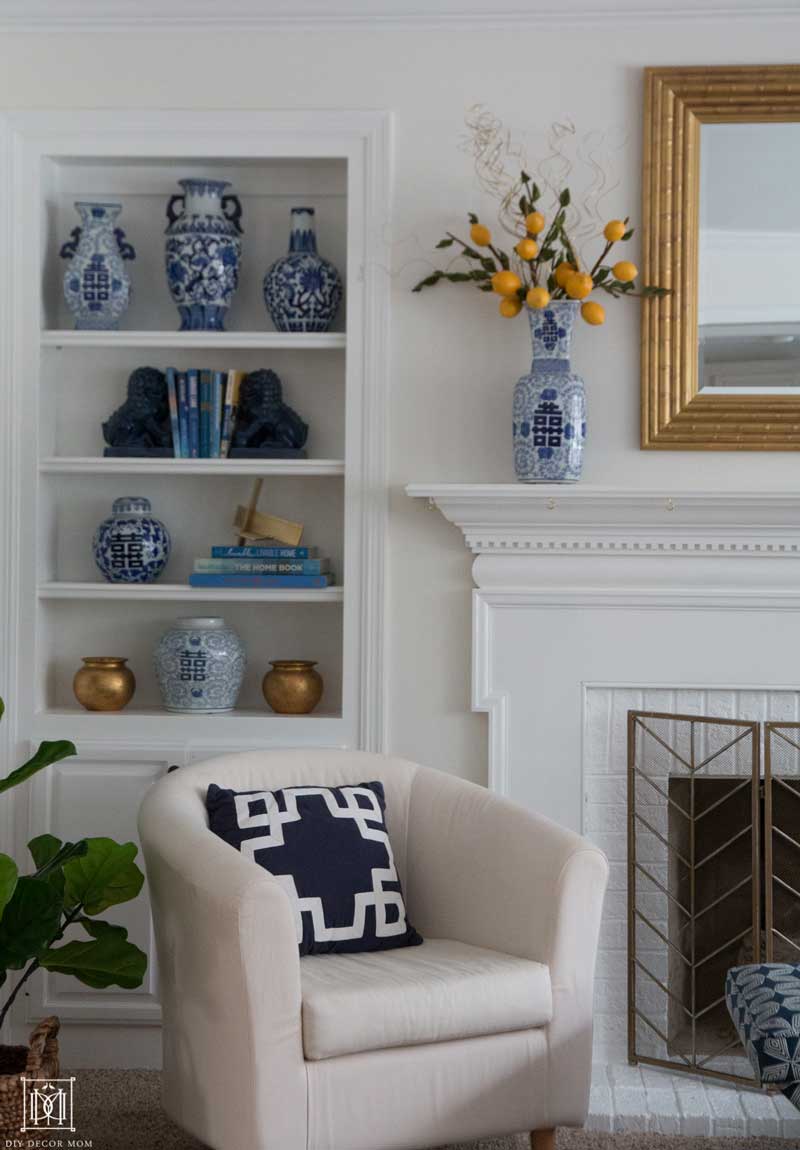 benjamin moore white dove walls and simply white trim on bookcase