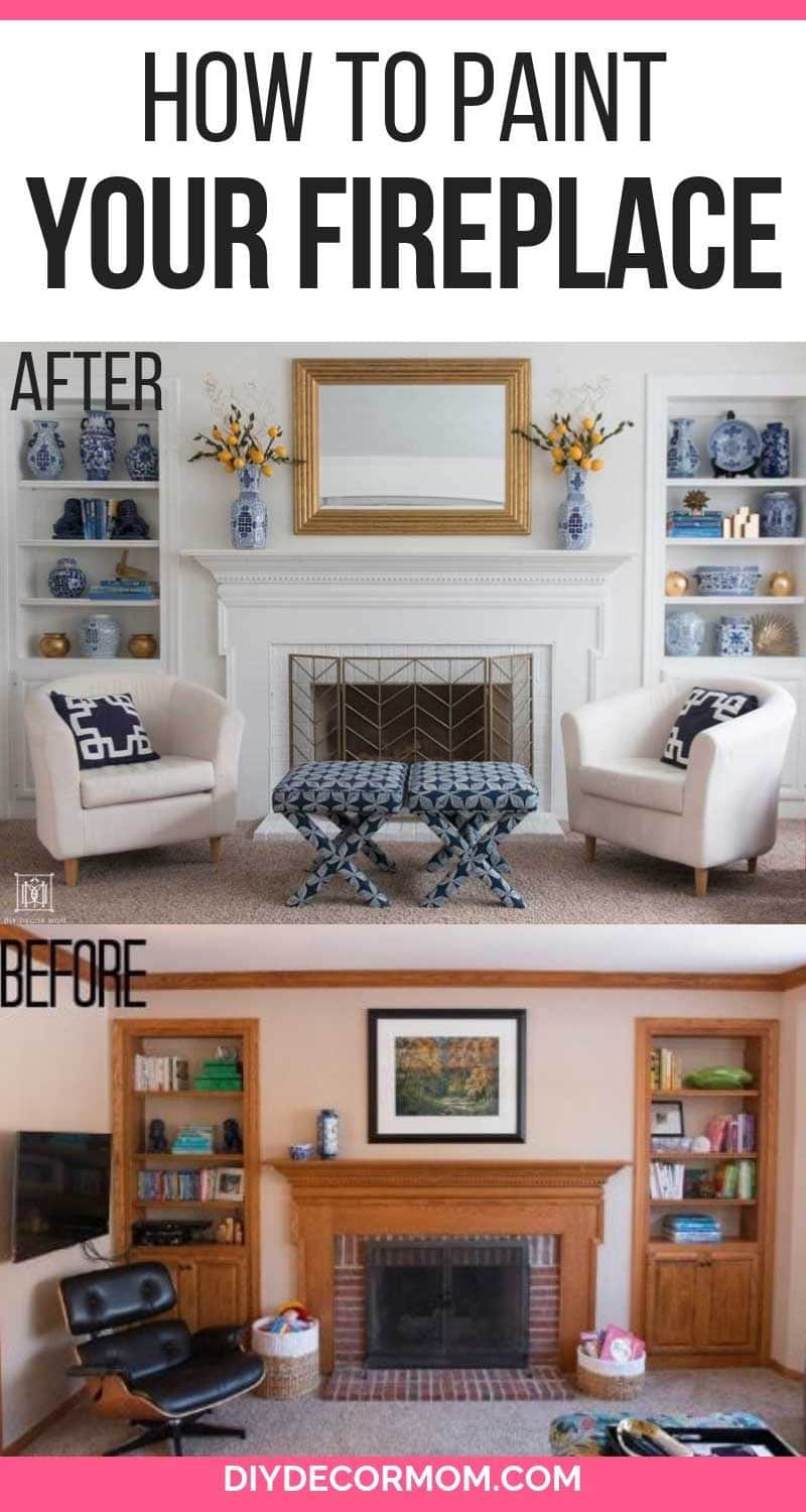 how to paint brick fireplace white