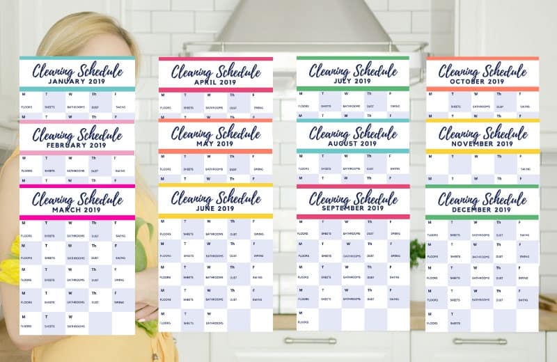 daily cleaning schedule for busy and working moms printable calendar