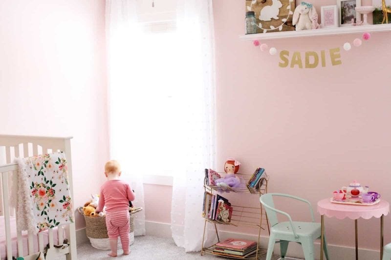 pink baby girl nursery ideas- nursery by girl in the red shoes