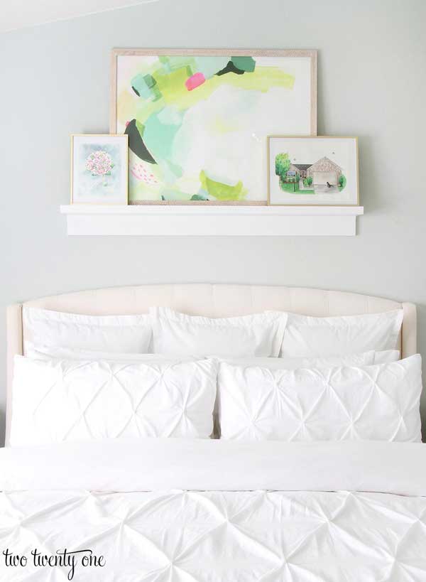 Sea Salt Master Bedroom with abstract artwork- Two Twenty One