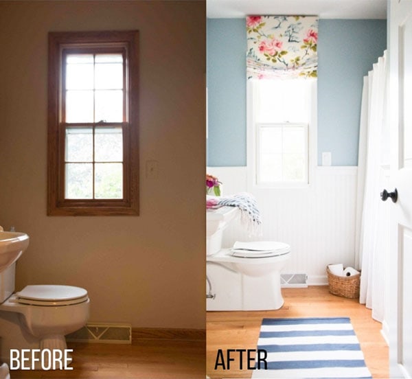 how to decorate your home--avoid these design mistakes like missing curtains in the bathroom