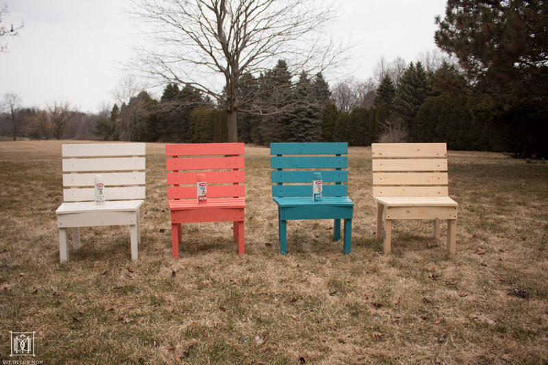 white coral teal and natural diy curved slat fire pit bench chairs in a row