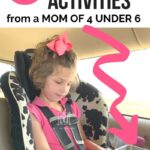 road trip with kids activities--girl drawing in car