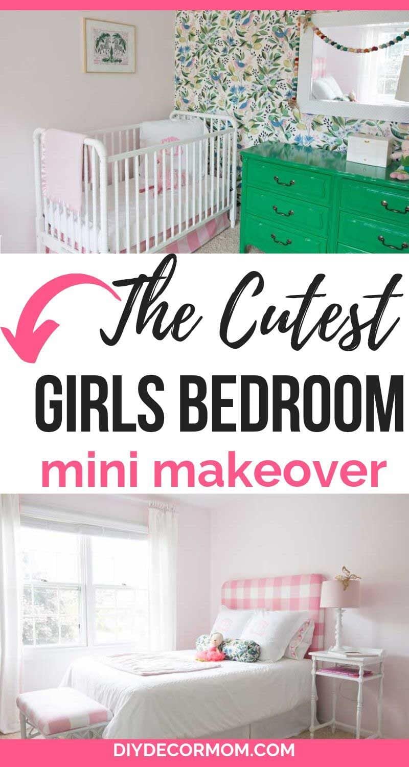 girls bedroom pink and green paint