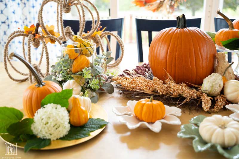 pumpkins on table