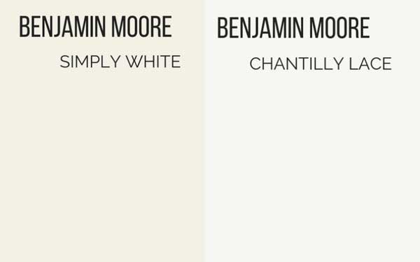 simply white vs. chantilly lace