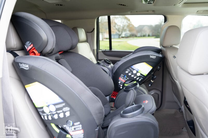 car seats in a suburban